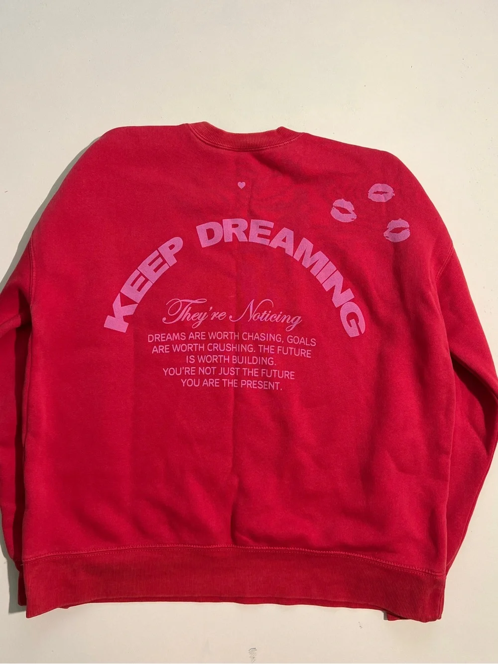 Wild Fable Keep Dreaming Graphic Sweatshirt Women’s XXS Red Fleece NWT Y2K - Picture 3 of 6
